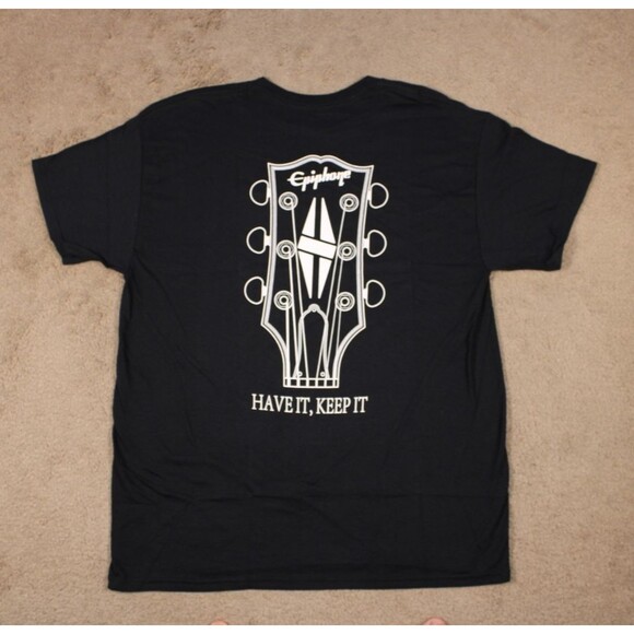 Gibson Epiphone 150th Anniversary Graphic T-Shirt (Medium) Black Cotton Licensed - Picture 1 of 7